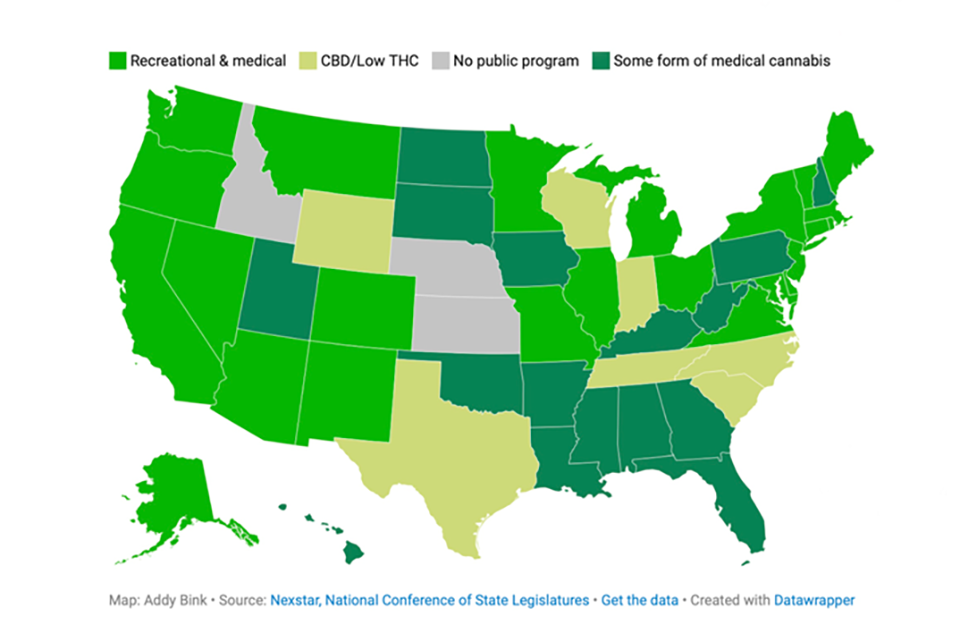 The Most Recent 10 States to Legalize Recreational Marijuana