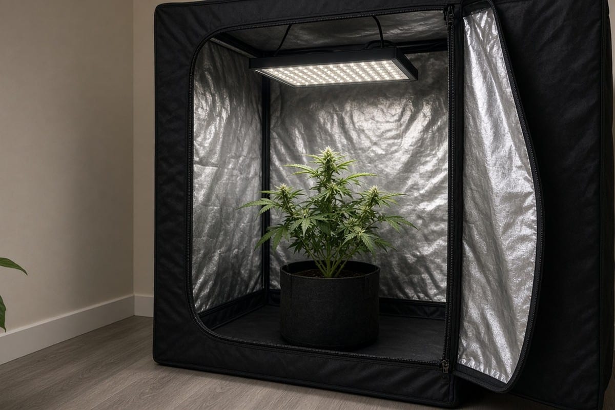 Small autoflower in a compact tent