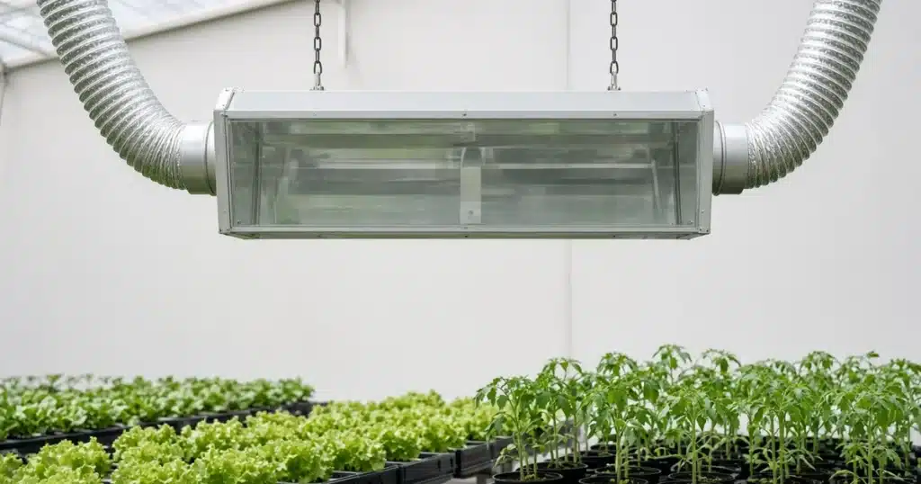 Air cooled reflector hood with ducting attached