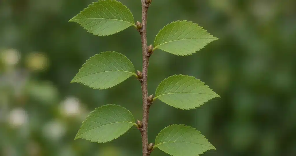 Stem with alternate leaves switching sides