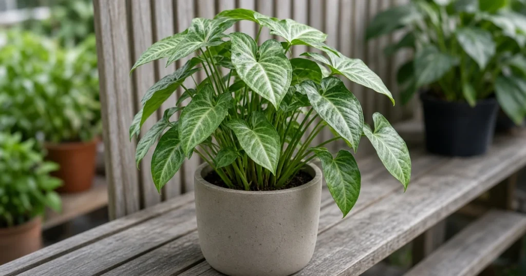 Arrowhead plant in bright indirect light