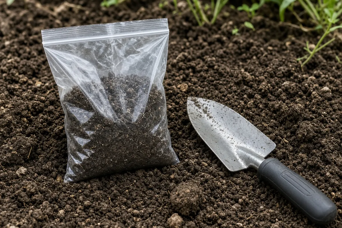 Bagged garden soil sample