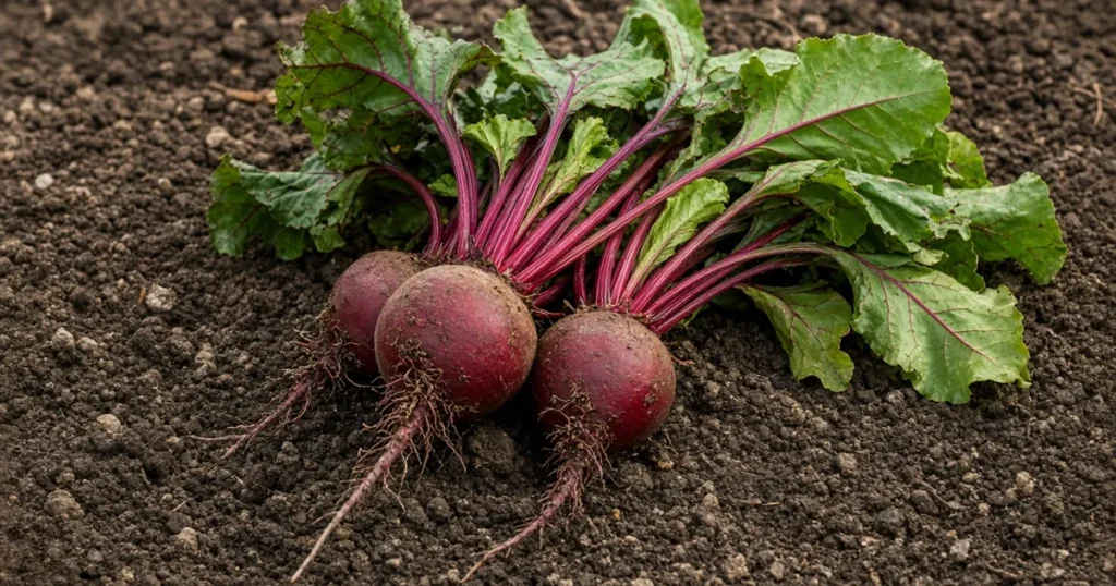 Beet roots with greens