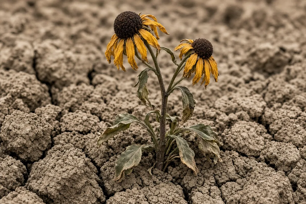 Black eyed Susan with drooping leaves