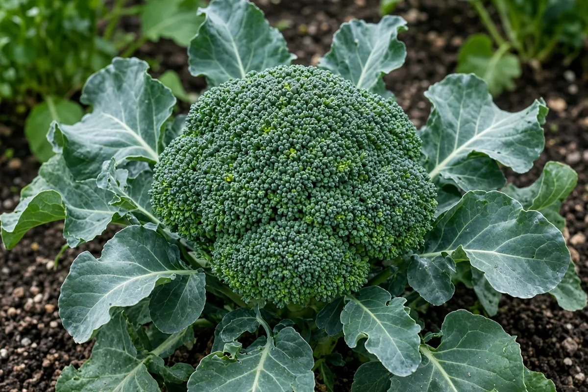 Broccoli head ready to harvest