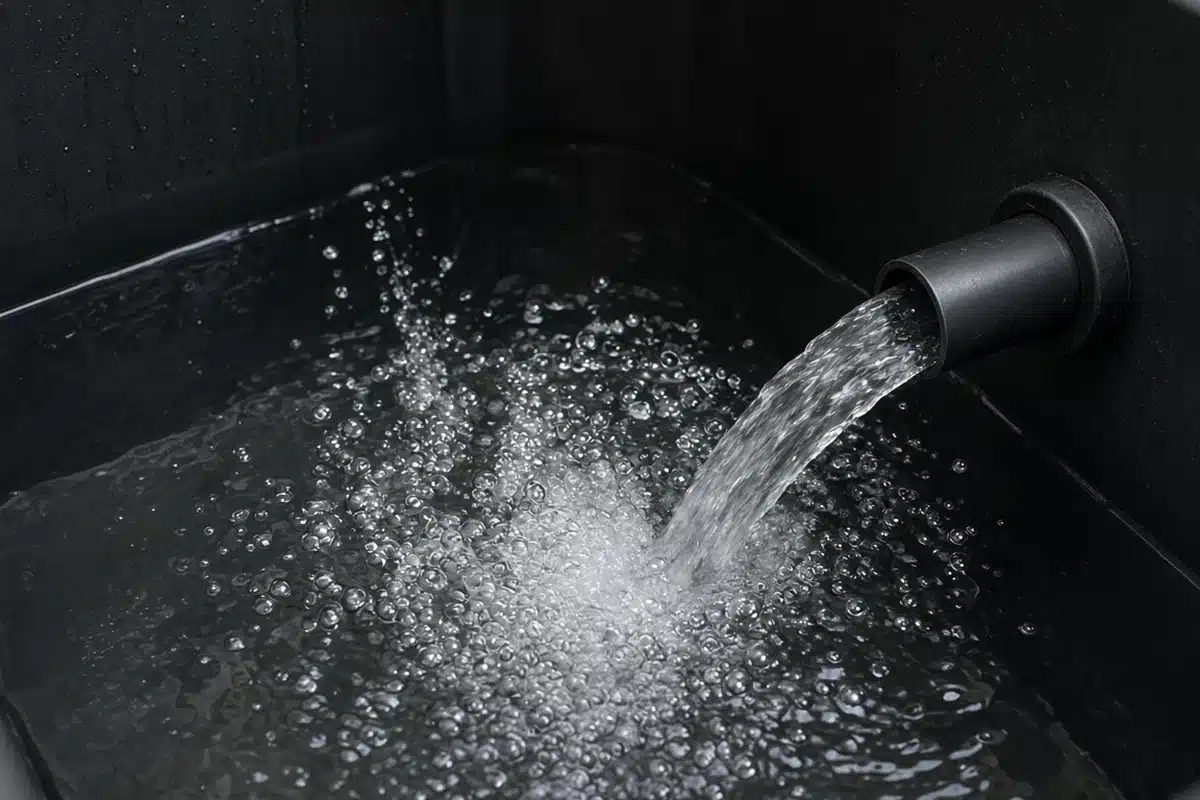 Bubbles rising in a reservoir from venturi aeration
