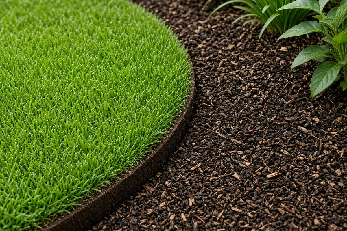 Clean edge between lawn and bed