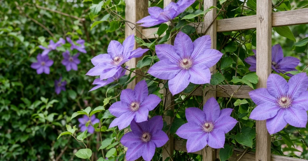 Clematis vine on a trellis
