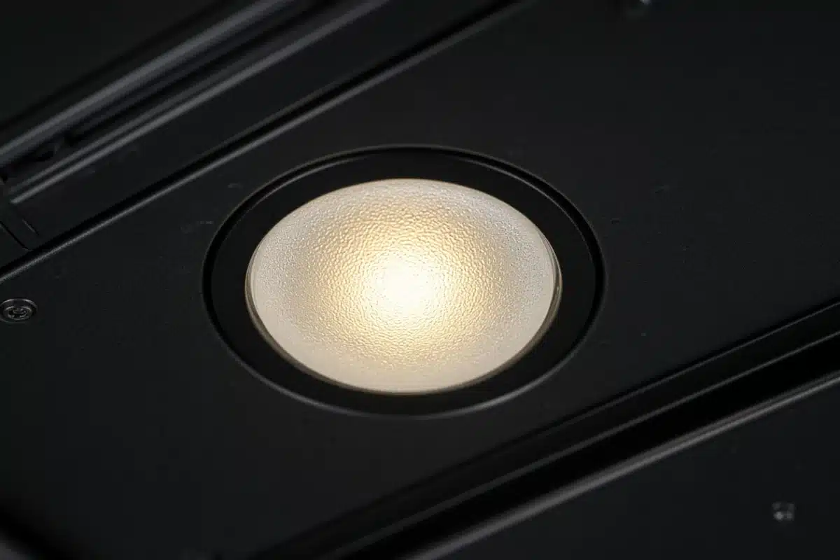 Close view of a diffuser lens on a fixture