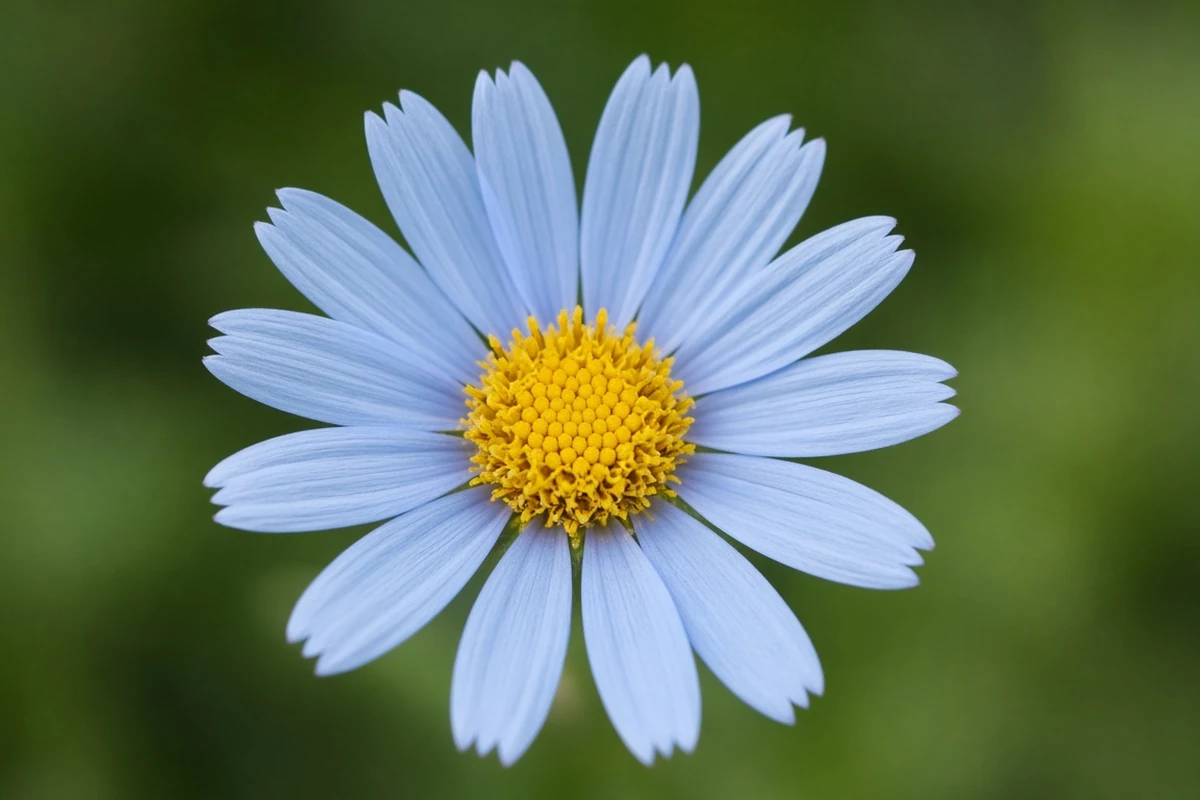 Close view of a single blue felicia flower