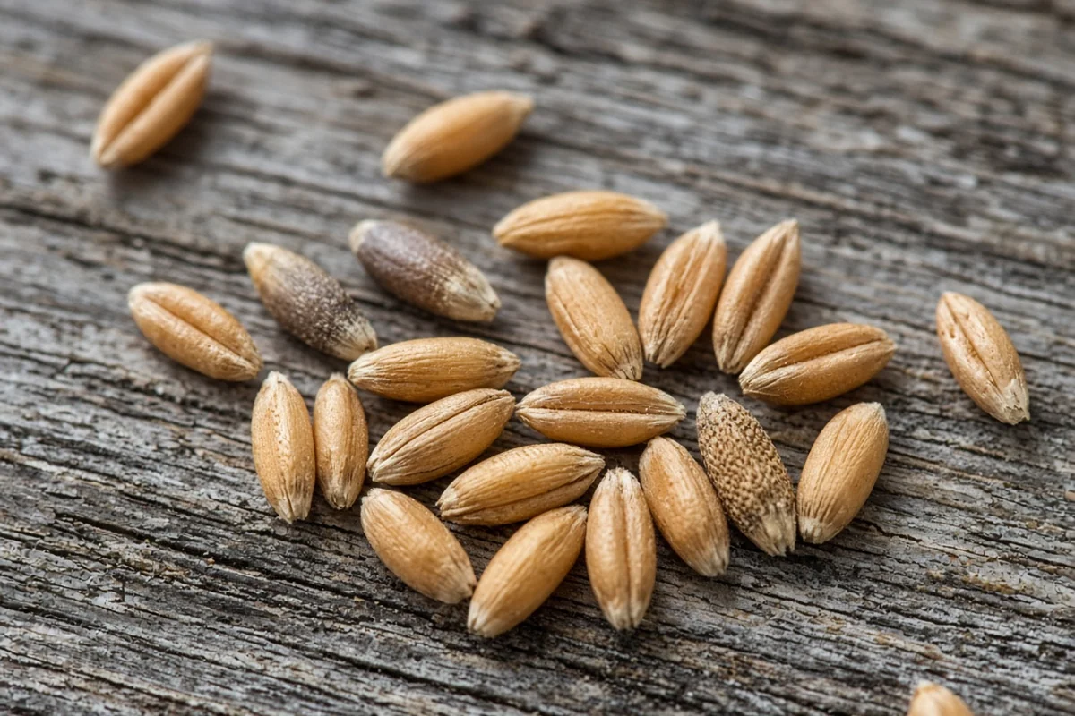 Close view of grain kernels