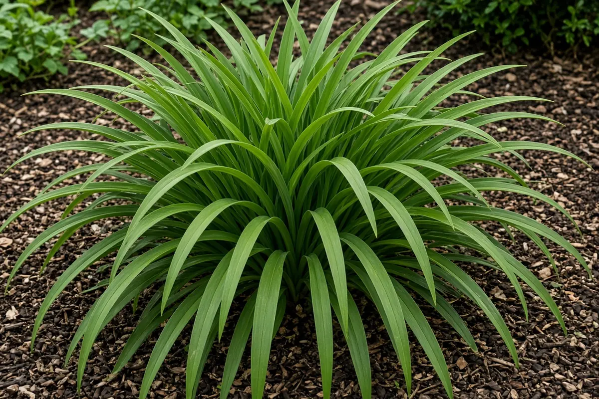 Clump of daylily foliage