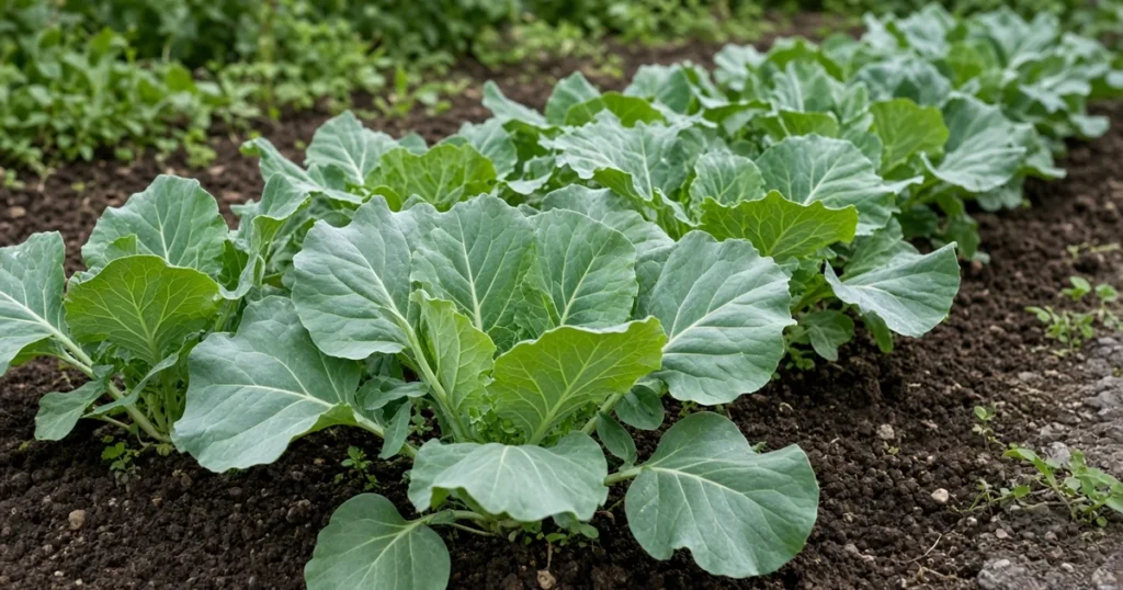 Collard greens with broad flat leaves