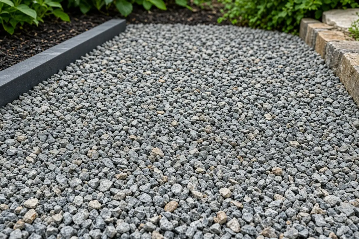 Compacted gravel base layer