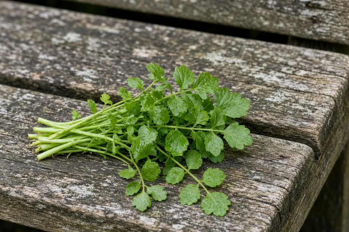 Freshly cut watercress sprigs