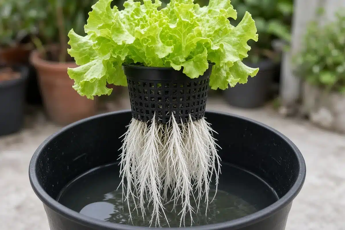 Vigorous white roots in a deep water culture system
