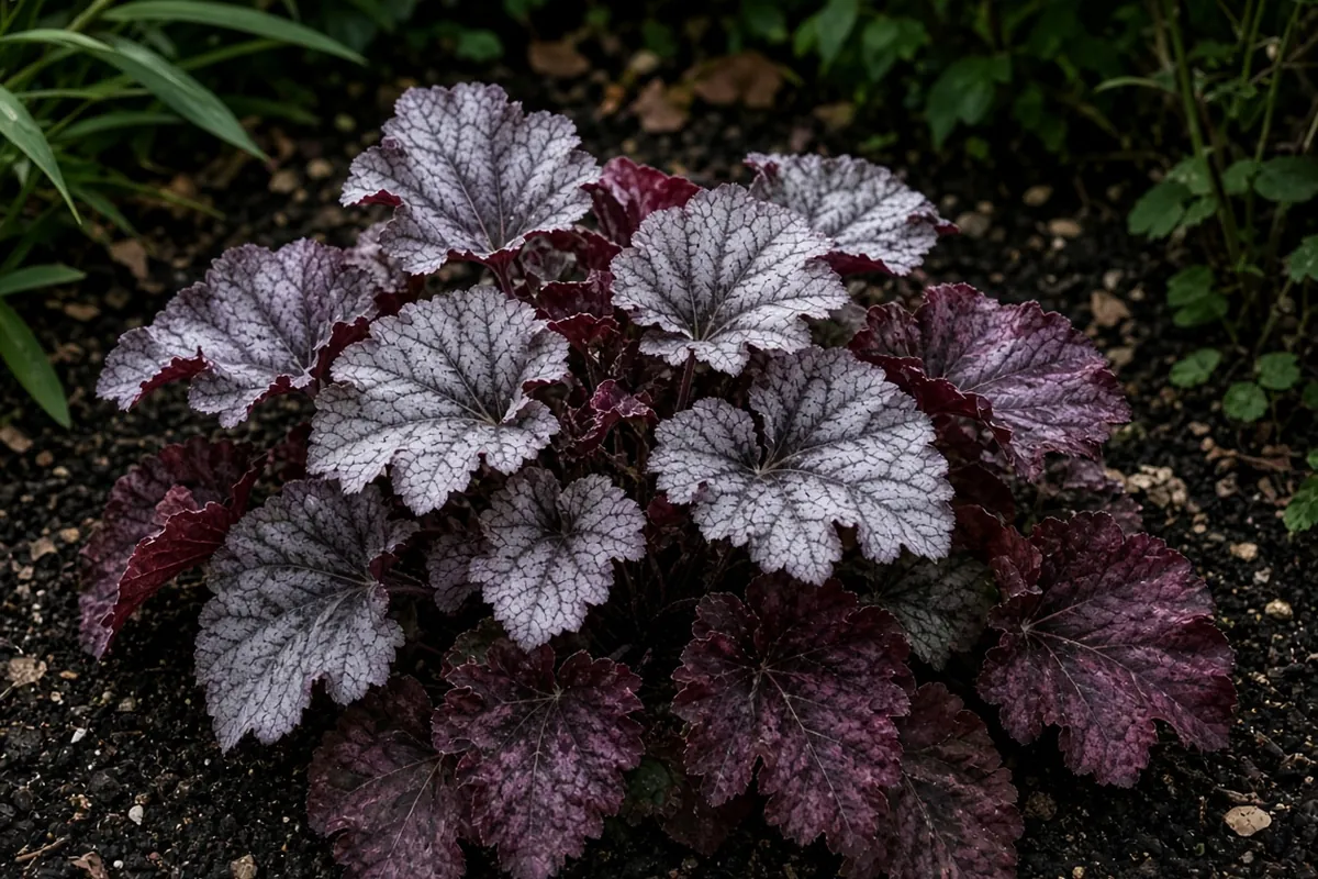 Heuchera with colorful leaves