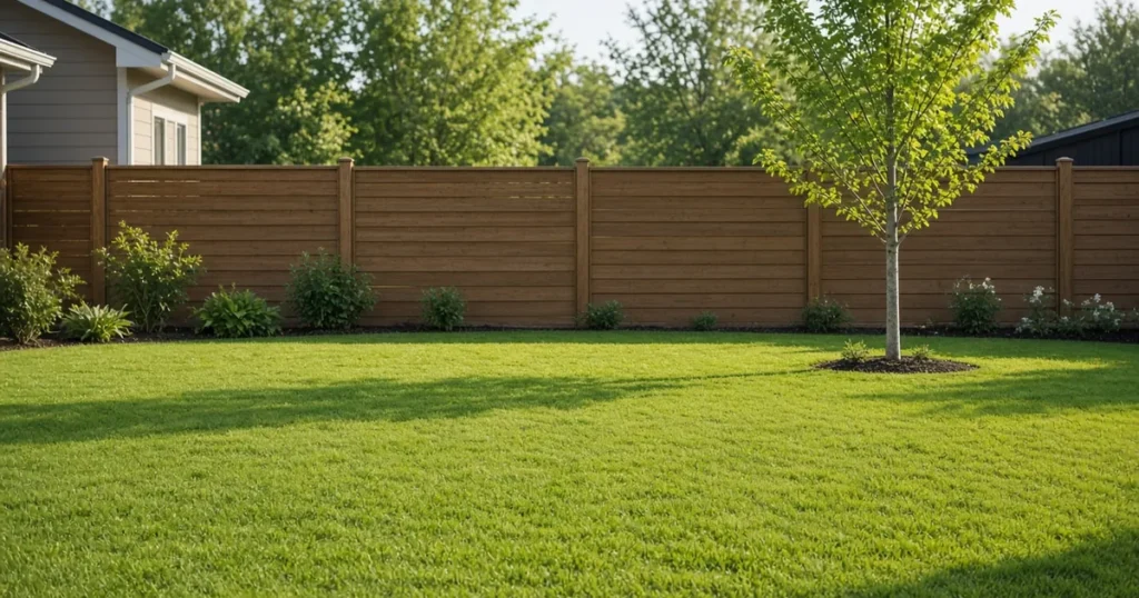 New backyard with an empty lawn
