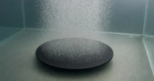 Round diffuser plate with fine bubbles in clear water