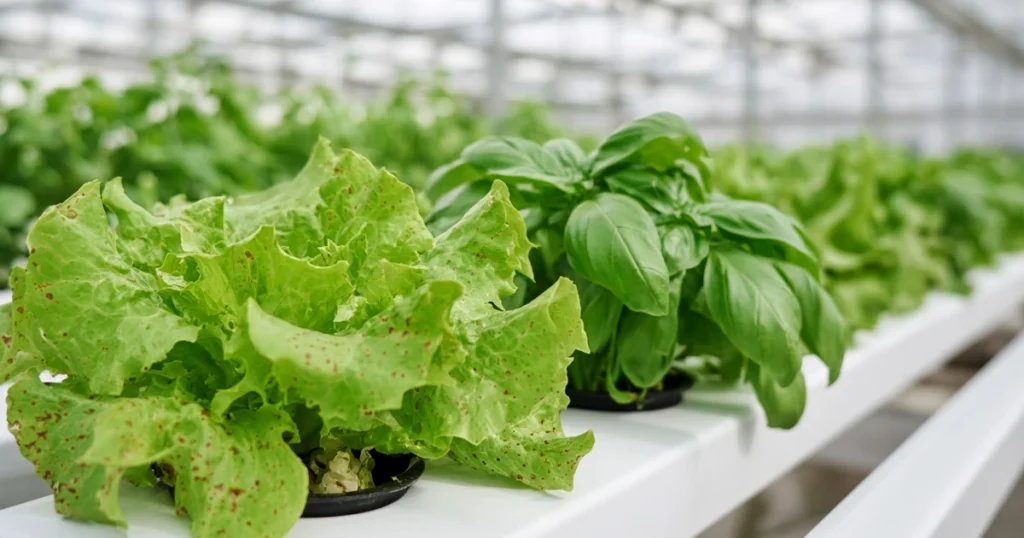 Hydroponic leaves with small brown spots
