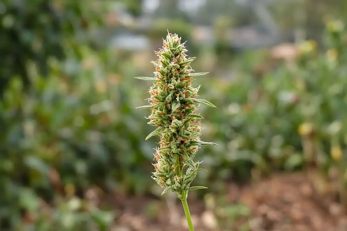 Long sativa cola with orange pistils