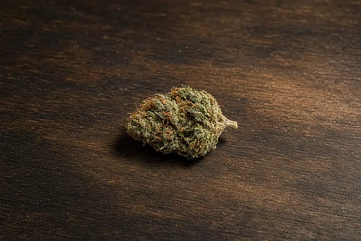 Macro of a sticky terpene rich cannabis bud