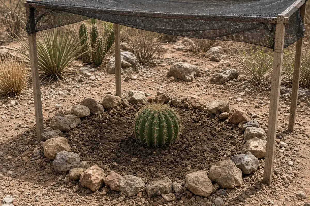 New cactus under shade cloth