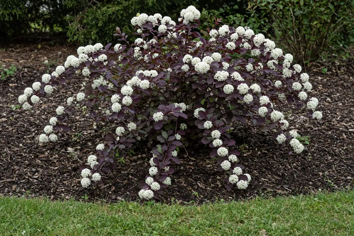 Ninebark with dark purple leaves