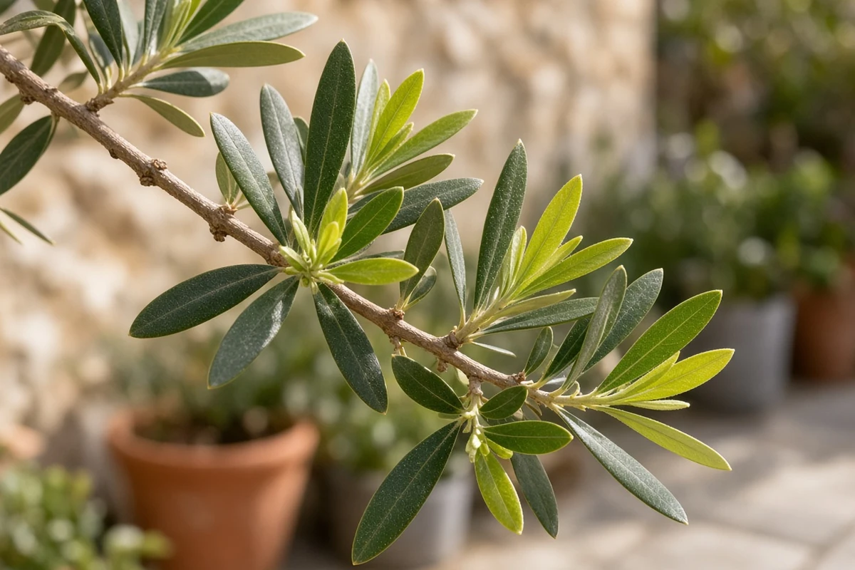 Olive tree with new growth