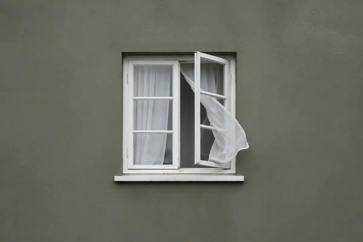Open window airing out a room