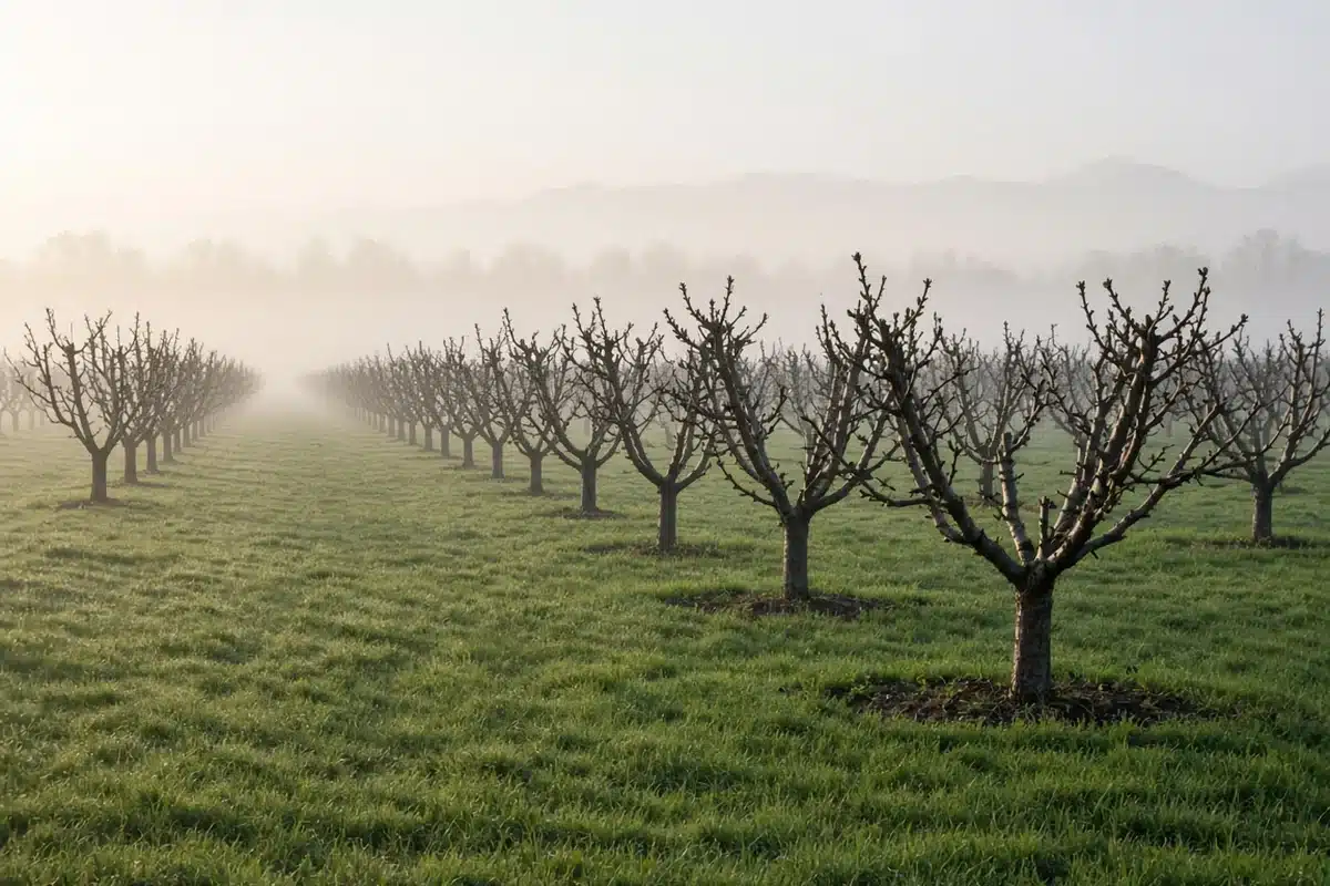 Orchard trees before spring leaf out