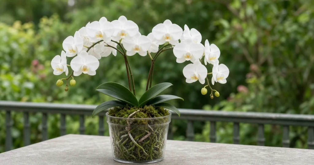 Moth orchid in bright indirect light
