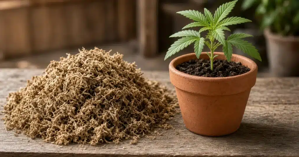 Sphagnum peat moss for a cannabis potting mix