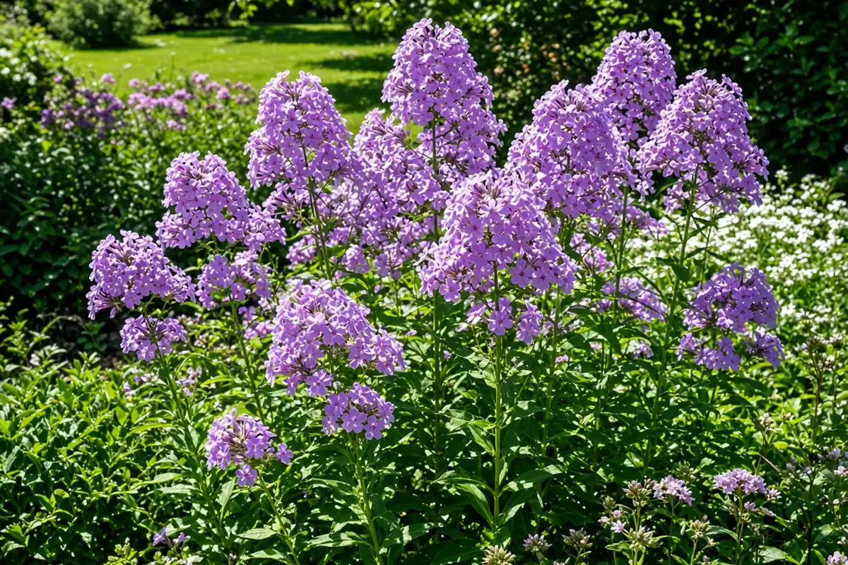 Phlox in full sun standing upright