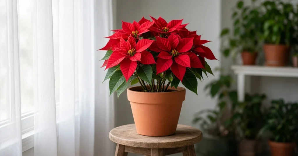 Poinsettia in bright indirect light