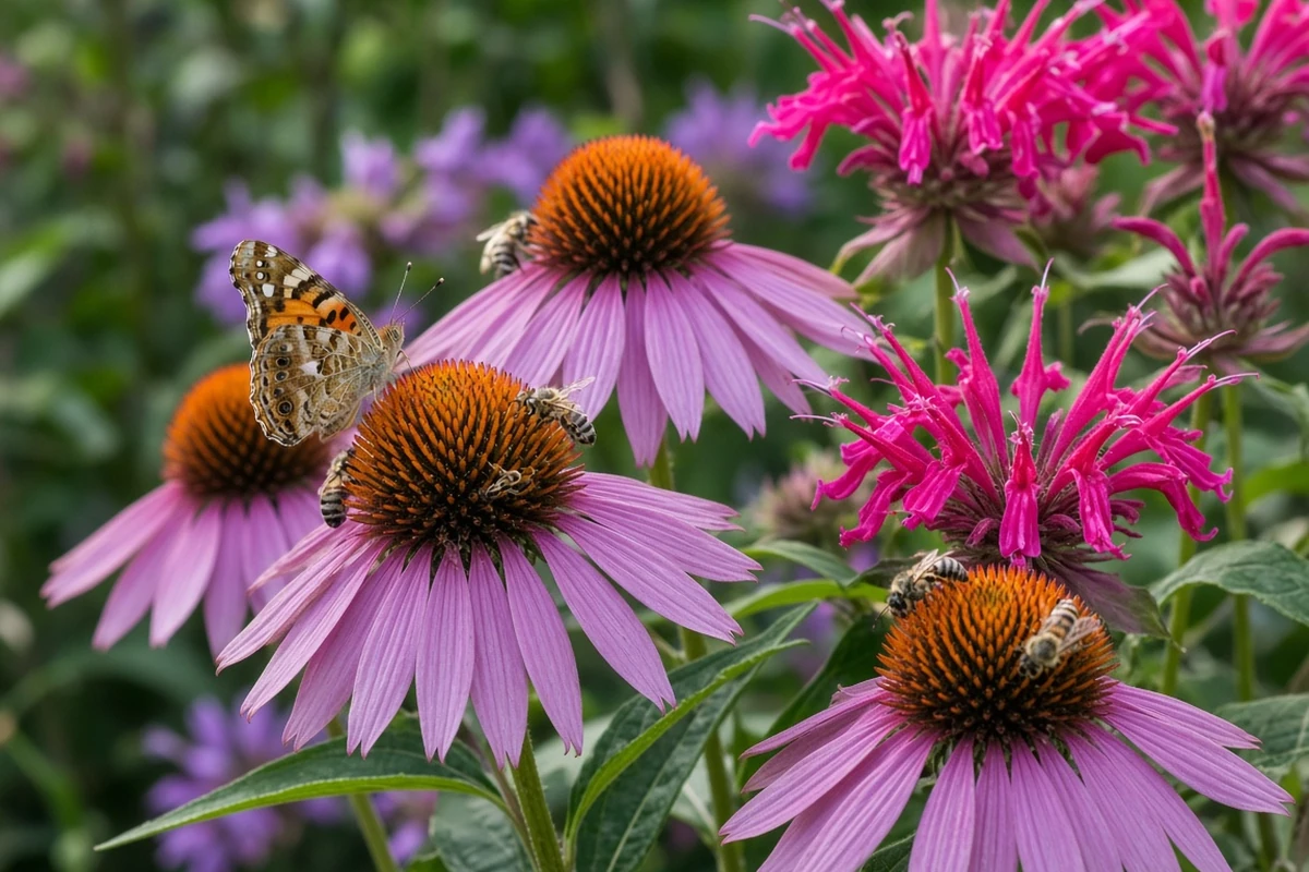 Pollinators on native flowers