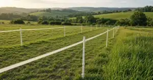 Small pasture divided by temporary electric fence