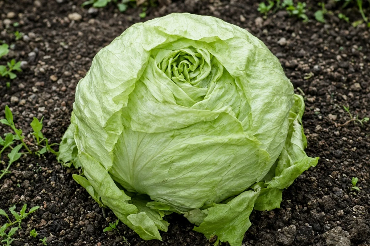 Round iceberg lettuce head