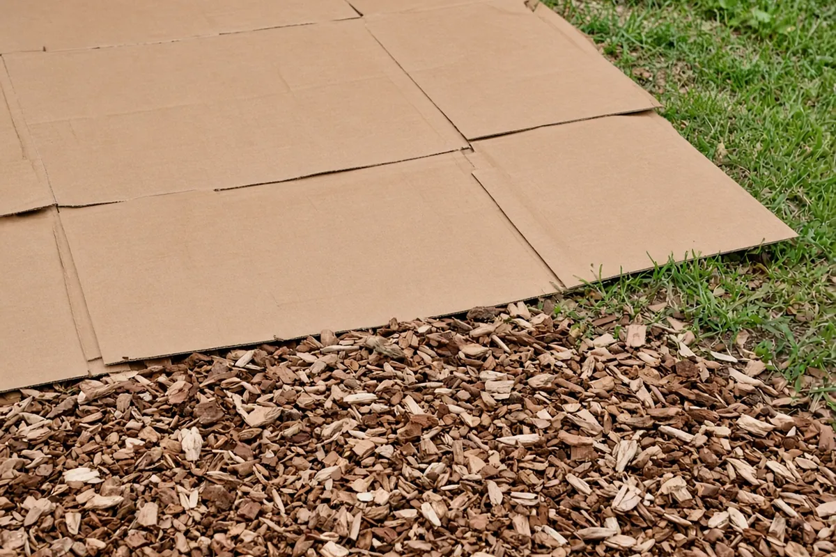 Section of lawn smothered for a new bed