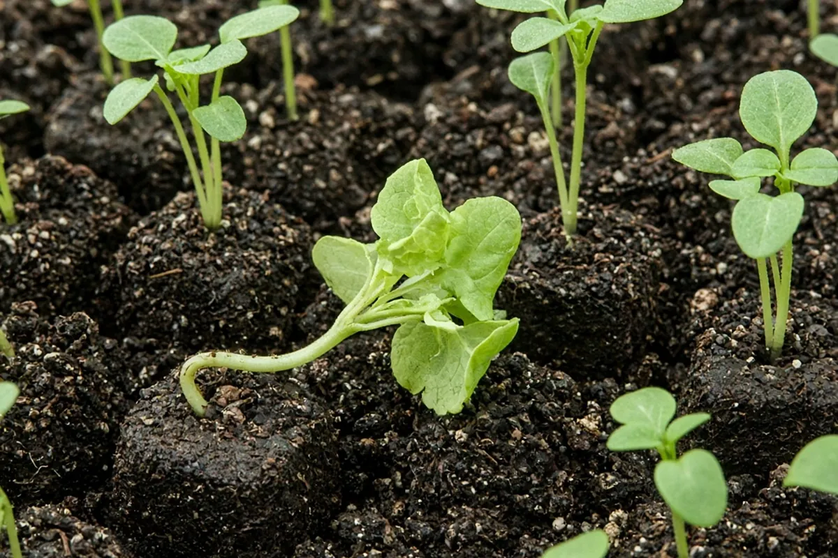 Seedling with a collapsed stem