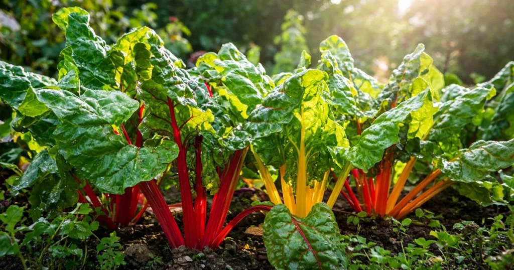 Swiss chard with bright stems