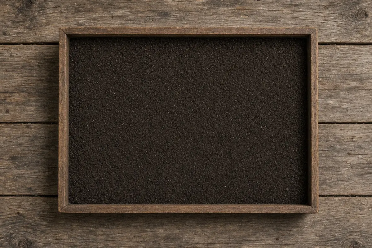 Tray of fine sifted potting mix