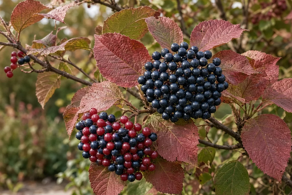 Viburnum berries in fall