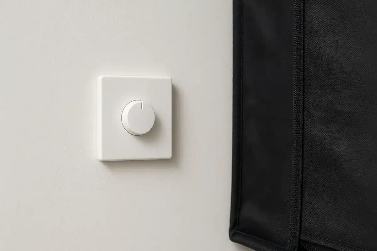 Wall dimmer switch near a grow tent