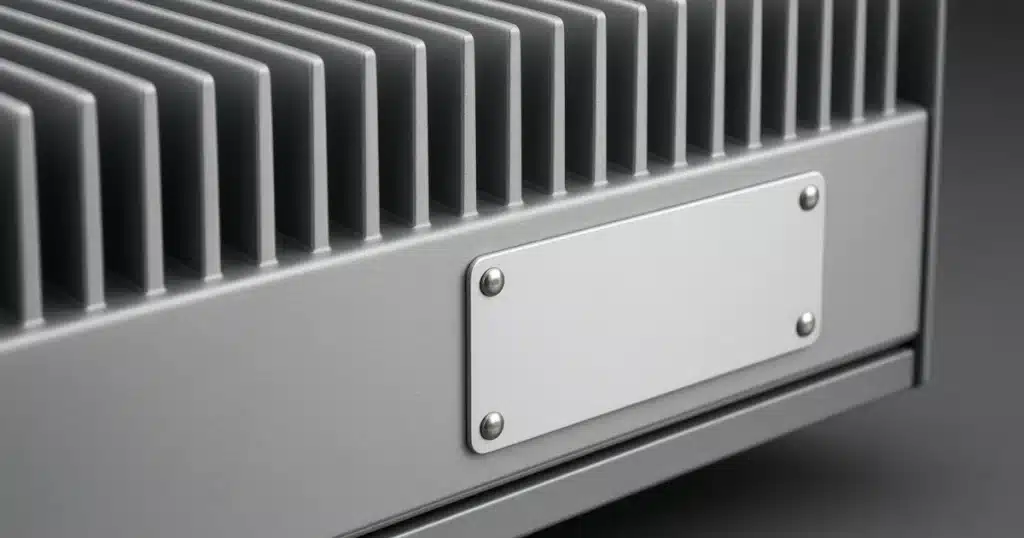 LED grow light fixture with a blank metal plate