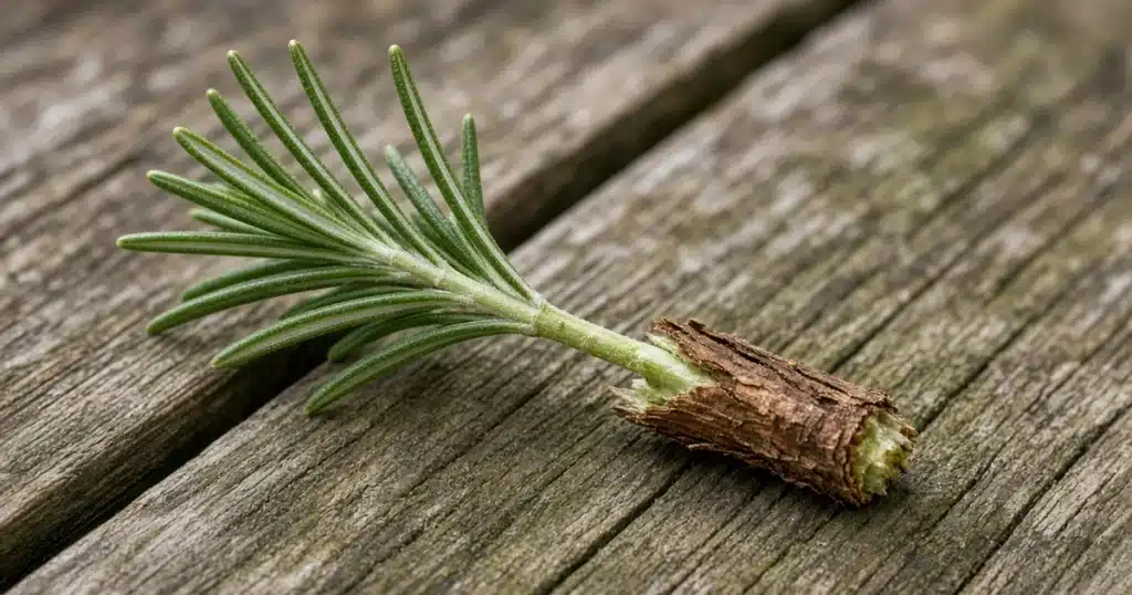 Side shoot with a heel of bark at its base