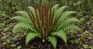 Cinnamon fern with brown fertile fronds