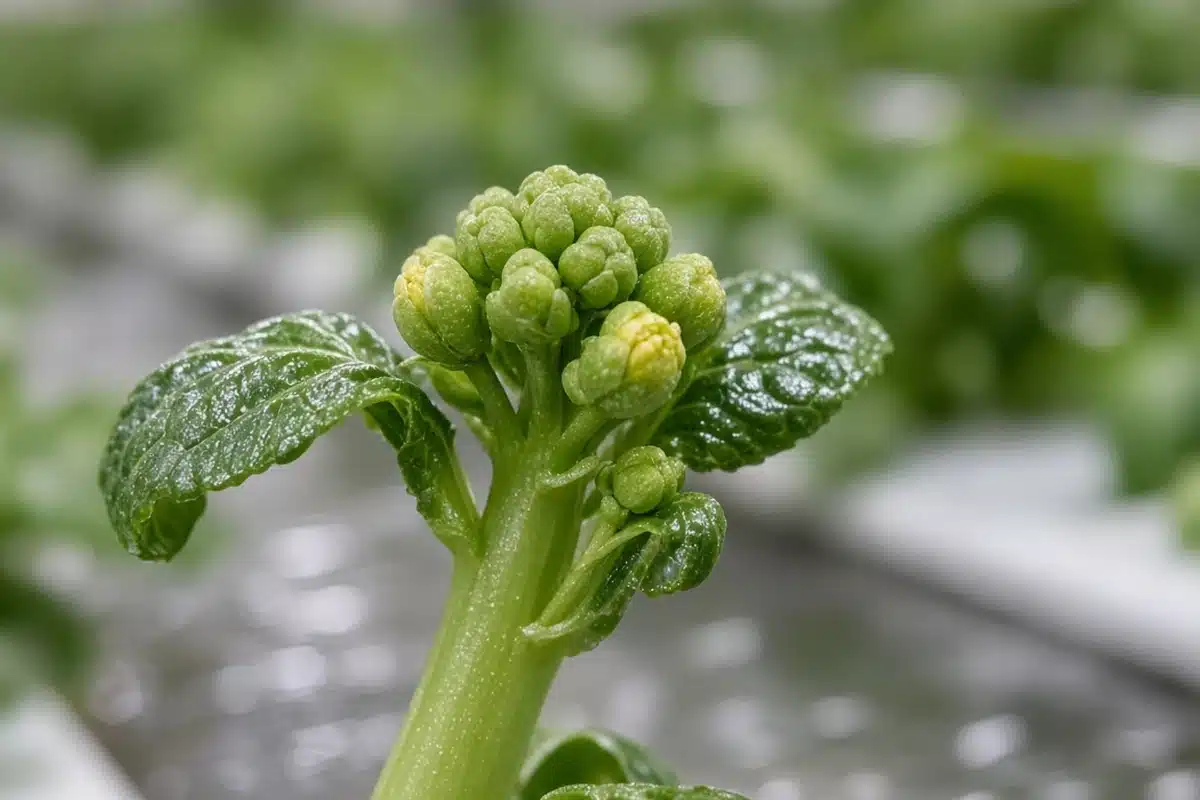 Yu choy buds just before opening